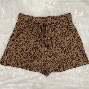 Leopard Print High Waist Shorts